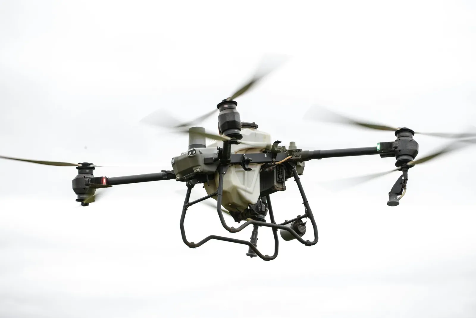 Heavy-lift inspection drone carrying a sensor payload