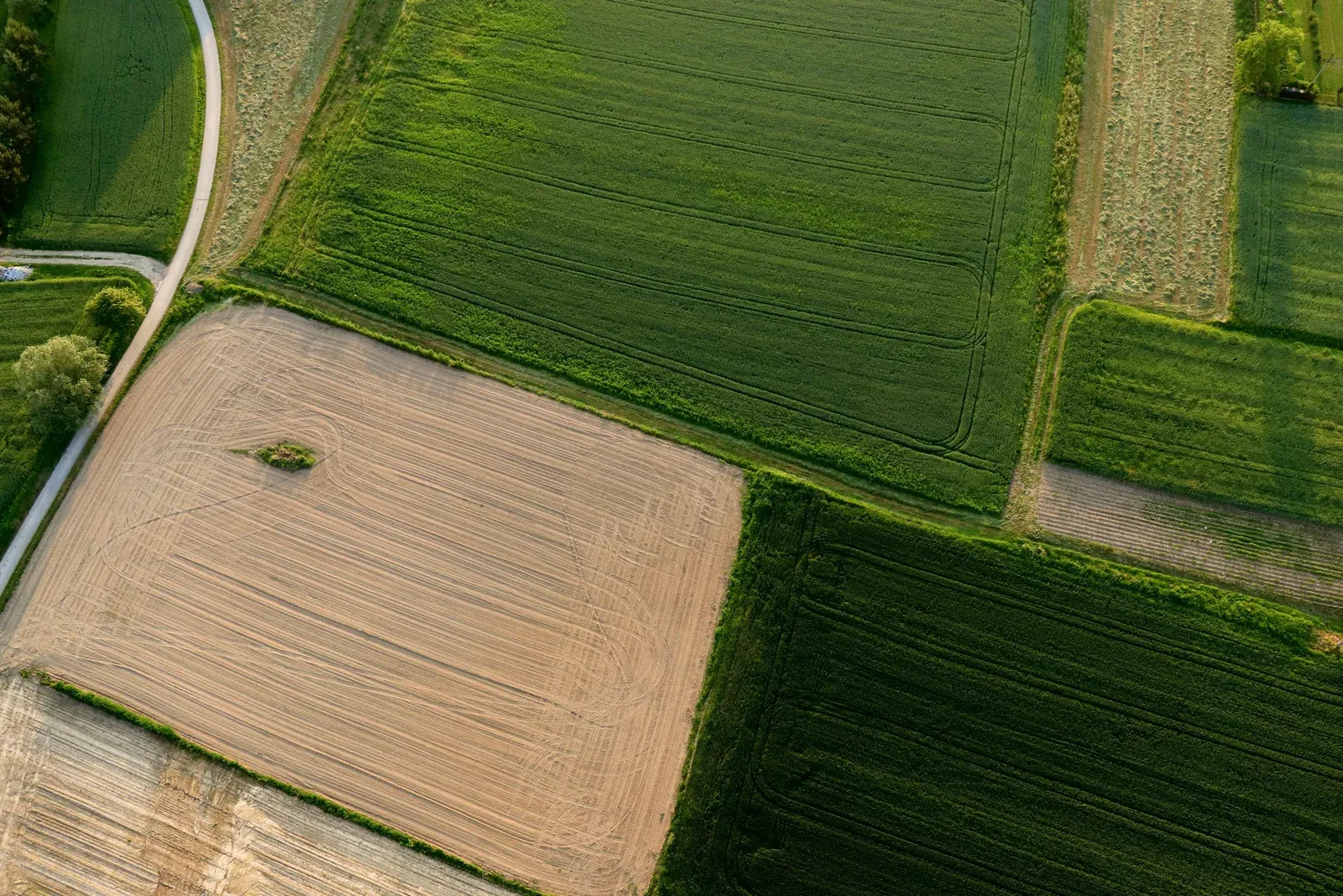 Mapping drone conducting an aerial survey over open terrain