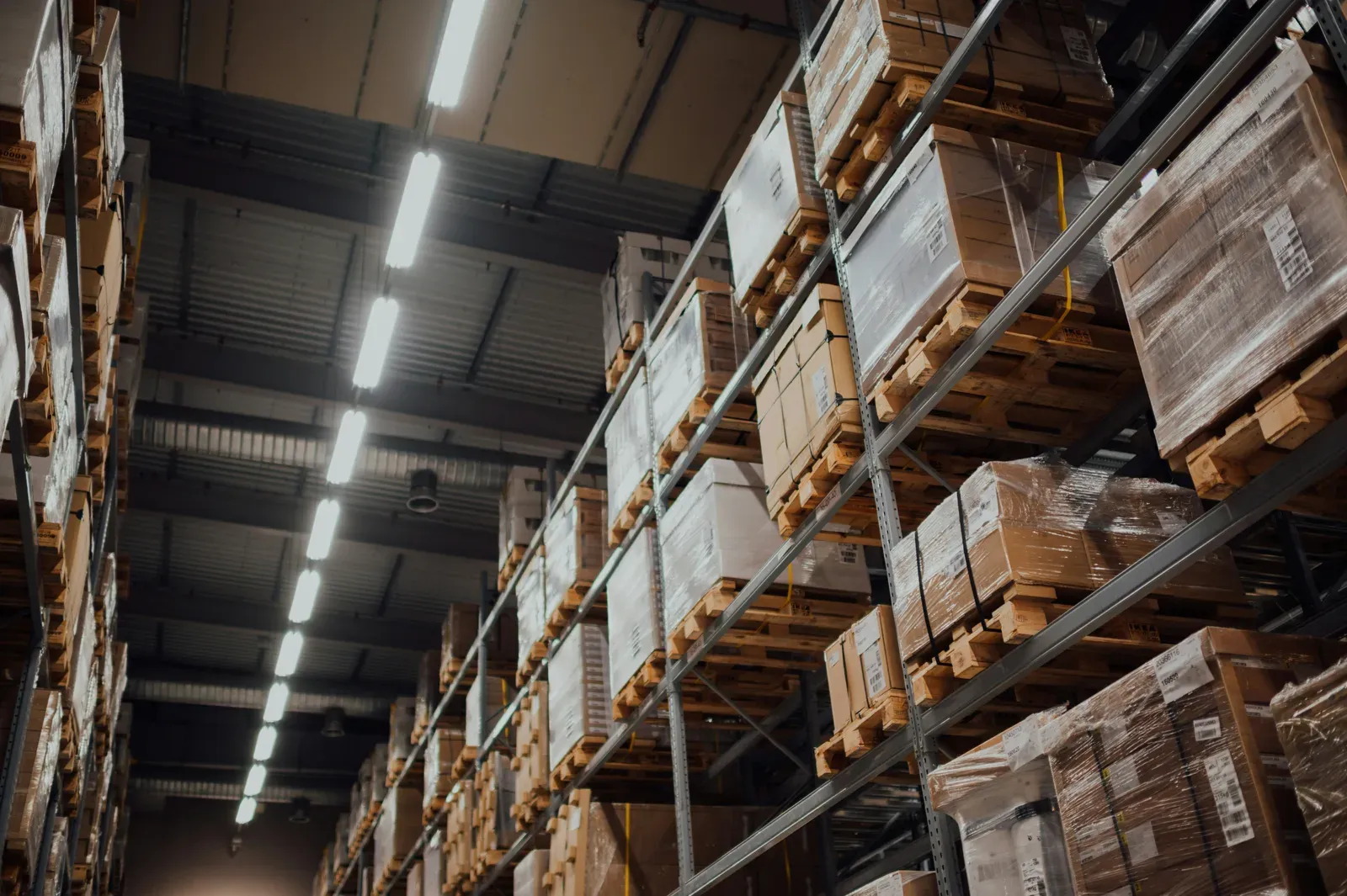 Fleet of drones organized in a hangar representing inventory and transition planning